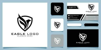 Eagle Logo Vector symbol with business card design Premium Vector