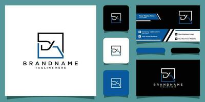 Initial DA logo, Monogram design, Letters D and A with business card design Premium Vector