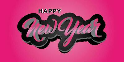 Happy New Year hand-lettering text. Handmade vector calligraphy collection Premium Vector