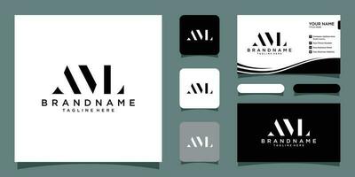 AML logo symbol. vector business symbol element with business card design Premium Vector