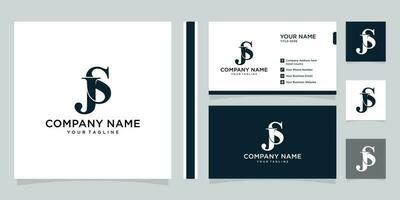 Alphabet letters Initials Monogram logo JS or SJ, J and S.Illustration vector and business card Premium Vector