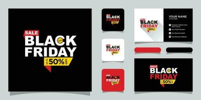 Modern black friday super sale and business card Premium Vector