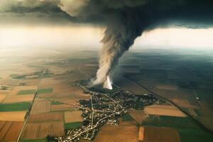 Hurricane aerial view, photo