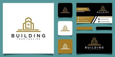 Real estate logo, vector icon designs with business card design Premium Vector