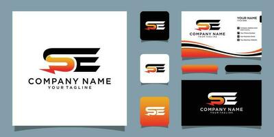 Electric logo se design template with business card design Premium Vector