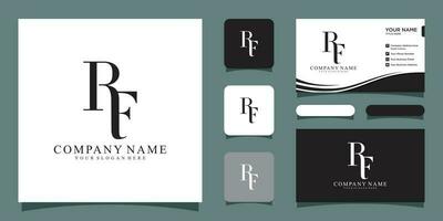 RF or FR Letter Initial Logo Design, Vector Template with business card design Premium Vector
