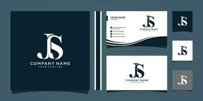Alphabet letters initials monogram logo js or sj, j and s.illustration vector and business card premium vector Premium Vector