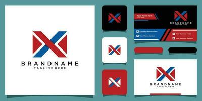 Letter X vector Logo Template with business card design Premium Vector