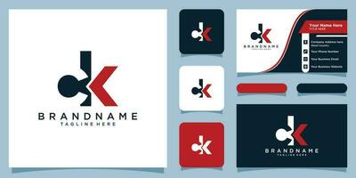CK initial logo template vector with business card design Premium Vector