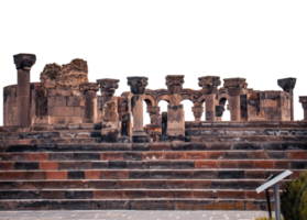 Visualizza di antico colonna nel zvartnos tempio isolato png foto con trasparente sfondo.