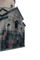 Old carved church wall isolated PNG photo with transparent background.