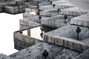 Front view of empty fountain in daytime concept photo. png