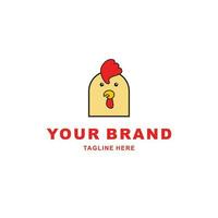 funny and cute chicken logo vector