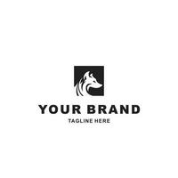 zebra logo on black square background vector