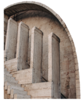 Carved steps staircase modern architecture isolated PNG photo with transparent background.