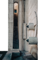 Carved steps staircase inside the arch modern architecture concept photo. png