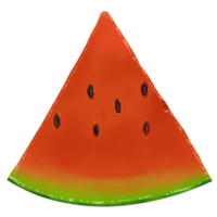 Watermelon painted with watercolors png