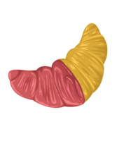 hand drawing croissant light brown bread strawberry bakery food png