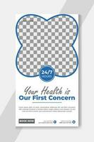 Healthcare and medical social media story template design or healthcare social media banner template vector