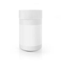 white medicine jar mockup on a white background photo