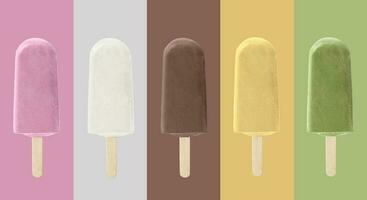 ice cream on multicolored background photo