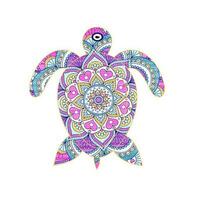 Vector colorful sea turtle arts isolated on White background