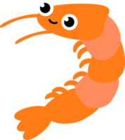 fofa desenho animado camarão debaixo a mar animais png