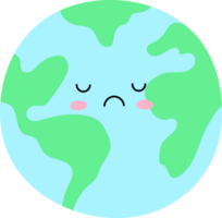 Cute earth characters with emotions, save planet concept. png