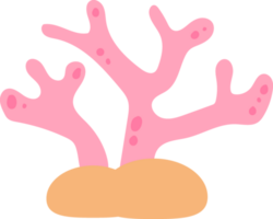 Cute cartoon coral under the sea animals png