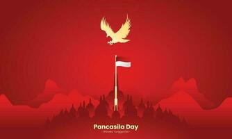 Pancasila Day Banner Hari Lahir Pancasila vector