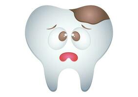 Decayed Tooth Cartoon Character vector