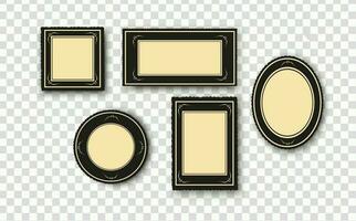 A set of vintage photo frames with decorative elements from past eras.Vintage concept design for scrapbooks and home interiors. vector