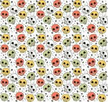 Seamless skull pattern, Cartoon skull design vector