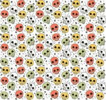 Seamless skull pattern, Cartoon skull design vector