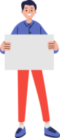 casual man holding blank paper png