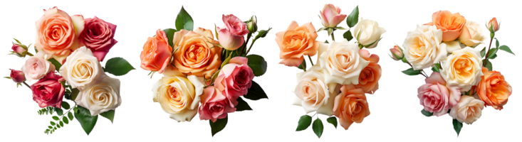 Bunch of roses flowers on transparent background, Technology png