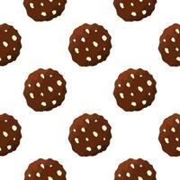 oatmeal chocolate nut cookies food eat pattern vector