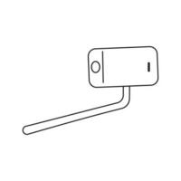 selfie stick phone line doodle icon element vector