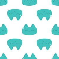 wolf baby green textile animal pattern elements vector