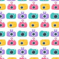 photography day camera color pattern elements set vector