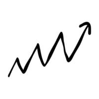 arrow rise fall rating doodle line icon vector