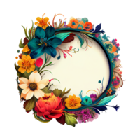 Round flower frame, Round flower frame , Round Frame with colorful flower png
