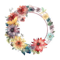 Round flower frame, Round flower frame , Round Frame with colorful flower png