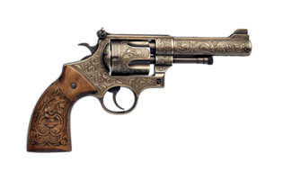 revolver, revolver png, revolver transparant achtergrond ai gegenereerd png