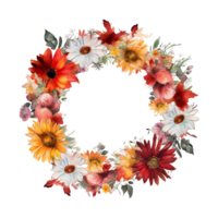 Round flower frame, Round flower frame , Round Frame with colorful flower png