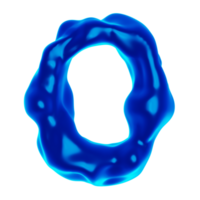 número 0 0 azul 3d render png