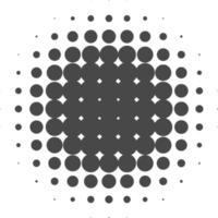 circulo puntos con trama de semitonos modelo. redondo degradado antecedentes. elemento con gradación puntos textura. resumen geométrico forma png