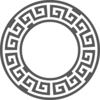 Greek round border. Circle meander frame with ancient ornament. Roman Mediterranean pattern decor. png