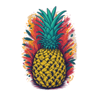 Pineapple tropical fruit illustration. png