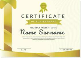 A4 size Certificate Template with Gold color shape. suitable for Office Award vector